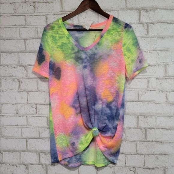 NWT BiBi tie dye v-neck tee - Picture 1 of 10